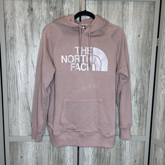 The North Face Hoodie Large Logo Kangaroo Pocket Rose Pink Size M - Picture 1 of 6